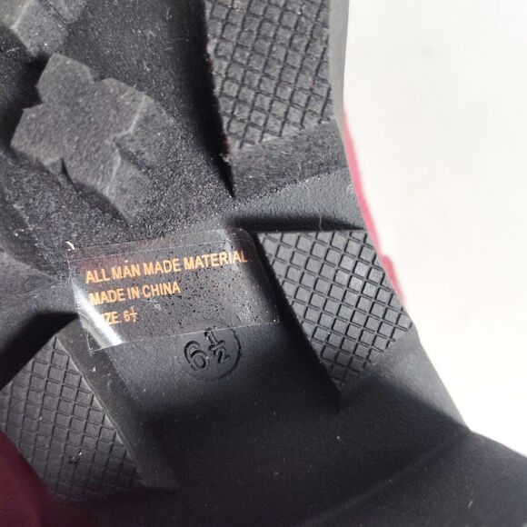 Wild Diva Thigh High Over The Knee Sock Boots Size 6.5 Faux Suede Burgundy Vegan - Picture 13 of 13